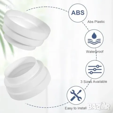 2 x универсален редукционен съединител за вентилационна система с диаметър 120 150 160 mm с 2 скоби , снимка 4 - Железария - 49907101