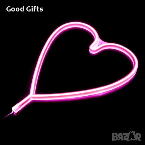 Голяма LED Неонова лампа сърце , подарък за Св.Валентин, снимка 2 - Други - 39219271