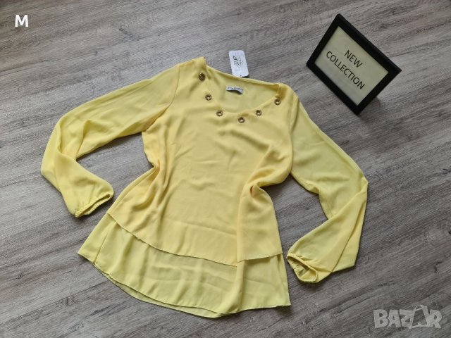 Нова дамска елегантна блуза / риза в жълт цвят на намаление 
