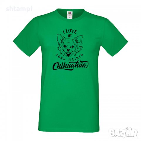 Мъжка тениска I Love My Long Haired Chihuahua Dog,Куче, животно,подарък,изненада, снимка 5 - Тениски - 36935325
