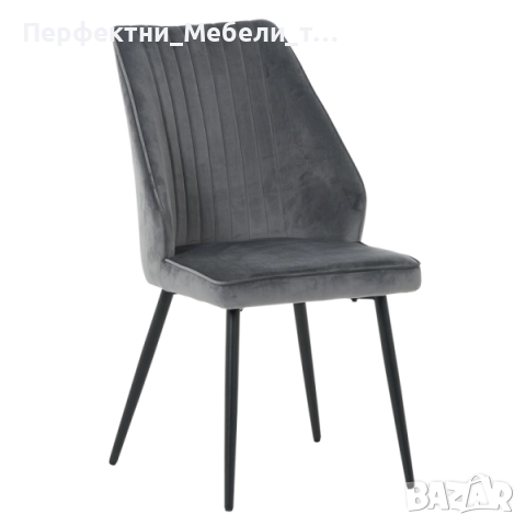 Стилен трапезен стол с полуподлакътник и плюшена нежна дамаска в 7 цвята, снимка 7 - Столове - 52398625