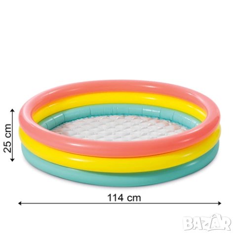 Детско басейнче 114х25см ИНТЕКС / Детски басейн за двор Intex, снимка 9 - Надуваеми играчки - 54347153