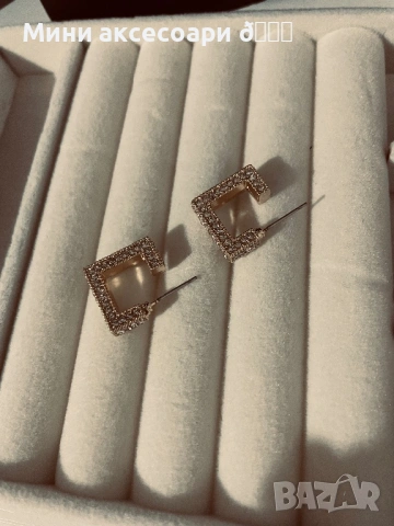 Дамски обеци с кристали , снимка 3 - Обеци - 53213153