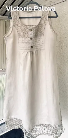 Красива ленена рокля свободна кройка 100% лен, снимка 11 - Рокли - 50378413