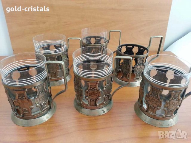  Руски стакани подстакани мнц, снимка 1 - Антикварни и старинни предмети - 29363838