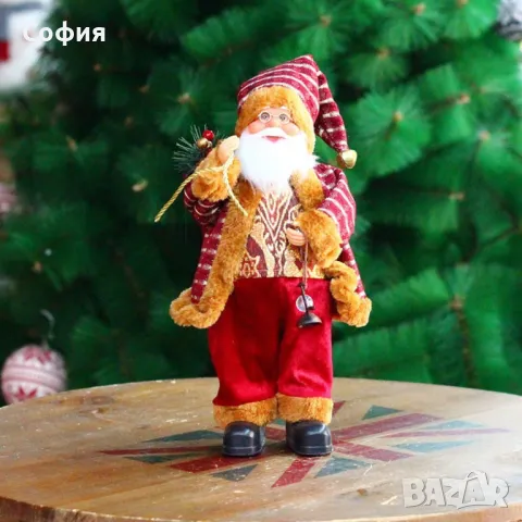 Фигурка Дядо Коледа с чувал и фенер, 30 см. SD27