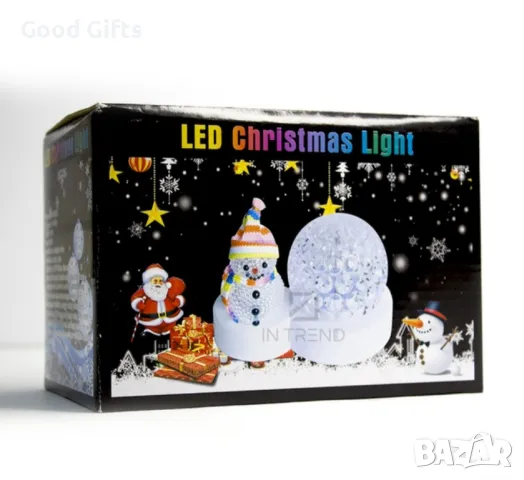 Светеща Фигурка Снежен човек с Проектор, Коледни Лампички