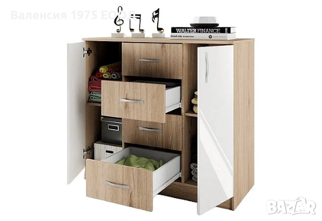 Скрин Сити 3004 сонома, орех или комбинация бяло/ арвен, снимка 11 - Скринове - 36581904