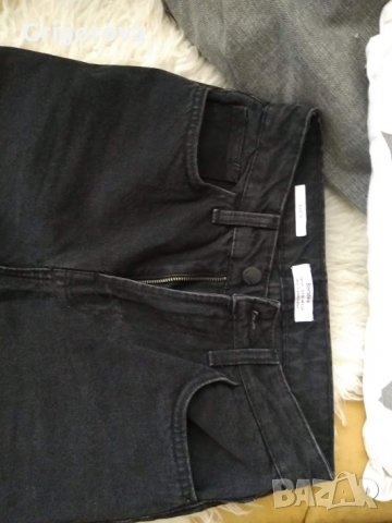 Черни дънки,висока талия ,чарлстон, Bershka, снимка 6 - Дънки - 30293342