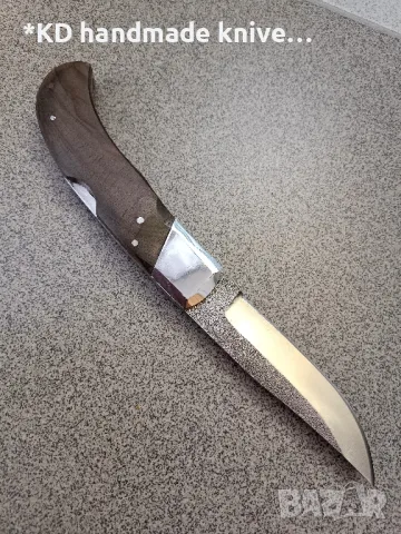 Сгъваем нож ръчно изработен от N690co стомана, снимка 2 - Ножове - 47762723