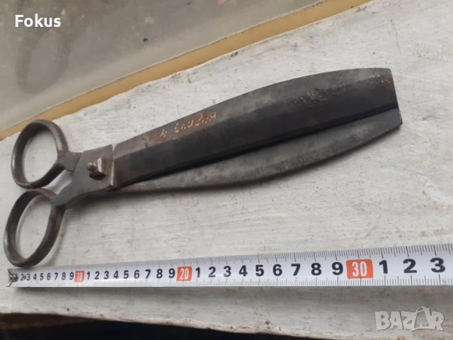 Стара кована възрожденска ножица със златни набивки, снимка 7 - Антикварни и старинни предмети - 51055614