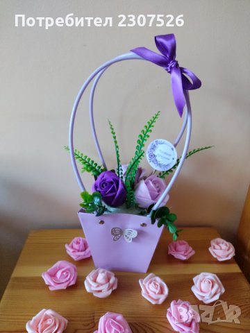 Сапунени рози , снимка 3 - Изкуствени цветя - 44343568