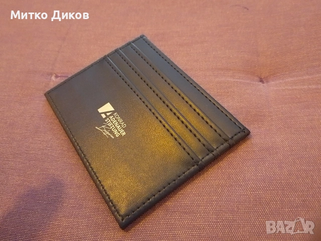 картодържател нов ест.кожа „Конрад Аденауер“ (Konrad-Adenauer-Stiftung) в България. 120х78мм, снимка 2 - Портфейли, портмонета - 53901049