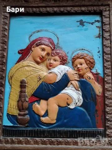 Красива метална икона , снимка 3 - Антикварни и старинни предмети - 51154580