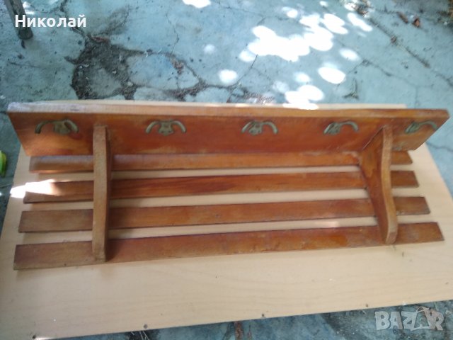 Старинна дървена закачалка, снимка 6 - Антикварни и старинни предмети - 37725701