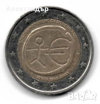 Германия 2 евро, 2009 10 години - Монетарна политикa на ЕС (EMU) и въвеждане на еврото