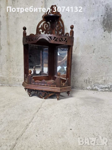 Етажерка за ъгъл с дърворезба, снимка 3 - Етажерки - 51384507