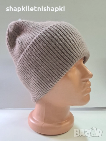 336 Дамска плетена шапка,ангора-бутикова, снимка 2 - Шапки - 52537937