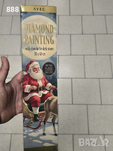 рисуване с мъниста Дядо Коледа 