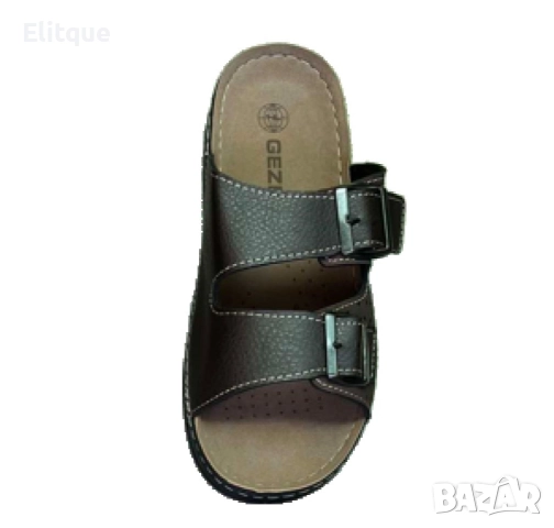 Здрави и издръжливи мъжки кожени чехли с катарама, снимка 7 - Мъжки чехли - 52863979