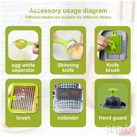 Многофункционално Кухненско Ренде 22-в-1 – Професионална Прецизност и Светкавично Готвене, снимка 6 - Други стоки за дома - 53369084