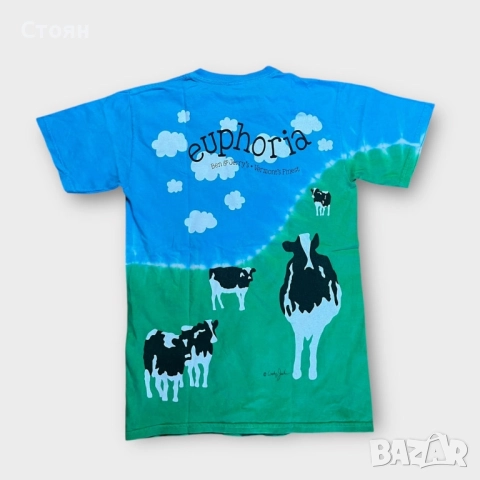 Vintage Ben And Jerry’s Ice Cream Tie Dye Heavy Cotton Graphic T-Shirt !RARE!, снимка 4 - Тениски - 52022575