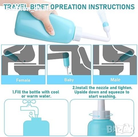 Нов Комплект Портативно Биде Тоалетен Помощник Пътуване Домашна Употреба, снимка 4 - Други стоки за дома - 42711392