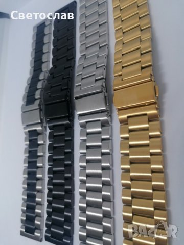 Метална каишка за HUAWEI, SAMSUNG, XIAOMI, AMAZFIT, GARMIN 18/20/22mm, снимка 3 - Смарт гривни - 34822409