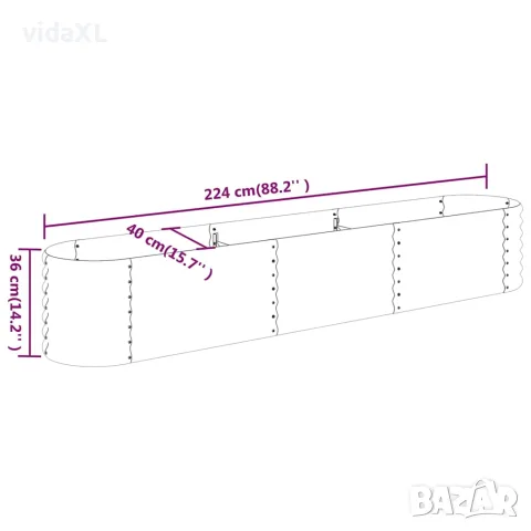 vidaXL Градинска повдигната леха поцинкована стомана зелена, снимка 6 - Саксии и кашпи - 56146695