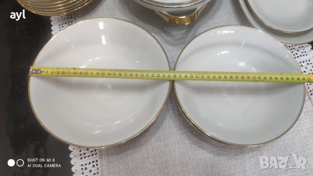 33 части Немски Порцеланов Kомплект за Хранене Bavaria Efenbein, снимка 6 - Сервизи - 42200957
