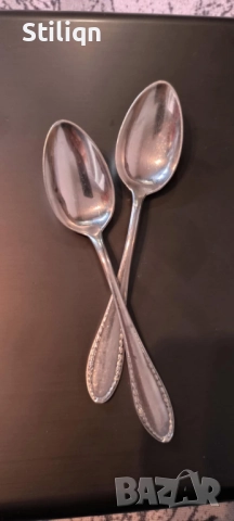 Продават се комплект от 2 дълбоко посребрени лъжички за кафе., снимка 2 - Нумизматика и бонистика - 52869349
