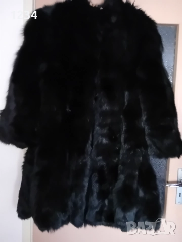 Разкошно дълго палто от черна лисица бутиково/Разкроен модел с вталяване и , снимка 13 - Палта, манта - 52524109