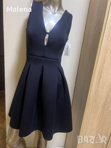 Дамска неопренова рокля в черен цвят !, снимка 5 - Рокли - 42164618