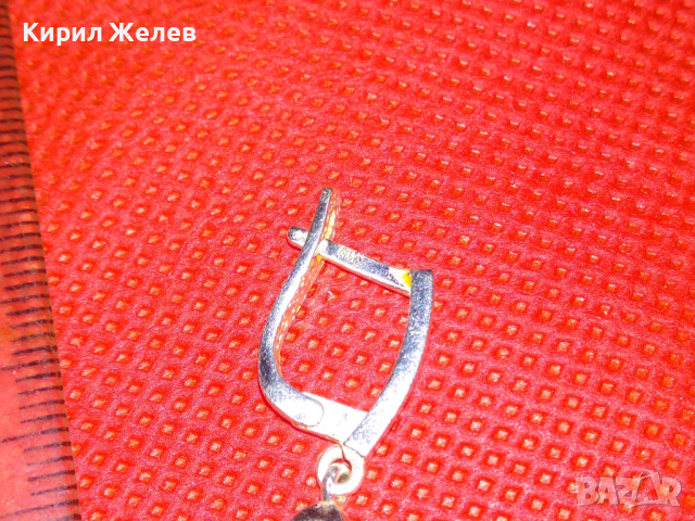 СКЪПОЦЕННА СРЕБЪРНА ОБЕЦА РОДИРАНО СРЕБРО 925 с ВЪРТЯЩ се ЮВЕЛИРНО ФАСЕТИРАН ИСКРЯЩ ЦИРКОН 43327, снимка 9 - Обеци - 44612571