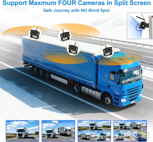 URVOLAX Безжична камера за заден ход: 7-инчов монитор IP69K Водоустойчива автомобилна камера, снимка 6 - Друга електроника - 53935014