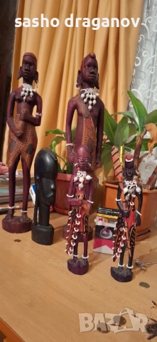 2 ръчно издялани африкански фигурки, снимка 18 - Други ценни предмети - 52500620