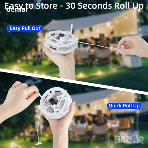 Speclux Къмпинг гирлянди 20M 200LED, преносими акумулаторни, 8 режима, снимка 4 - Лед осветление - 51756135