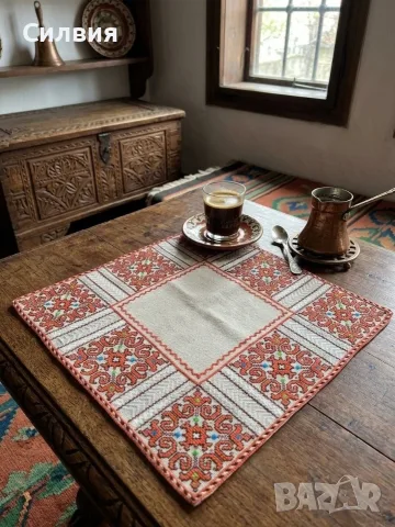 Ретро каре, ръчно бродирано
