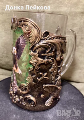 Ръчна изработка халба за бира 500 мл, снимка 2 - Чаши - 48885676