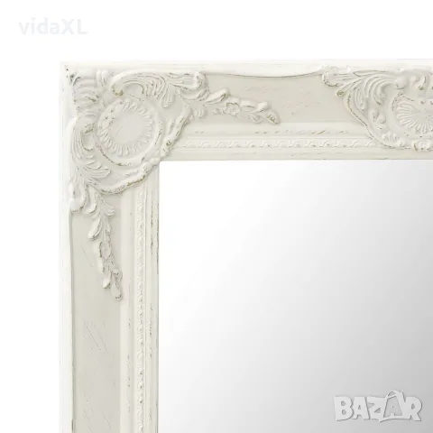 vidaXL Стенно огледало, бароков стил, 50x80 см, бяло, снимка 3 - Огледала - 56146762