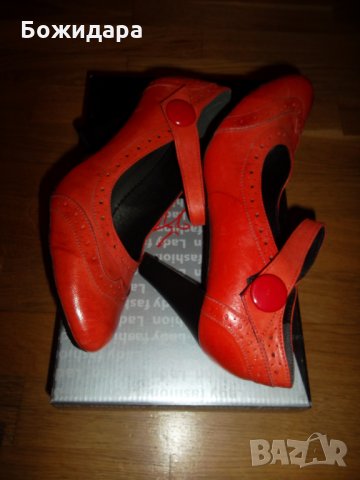 Бъдете неповторима с елегантни  обувки, изработени от естествена кожа в актуален червен цвят, снимка 3 - Дамски обувки на ток - 30372871