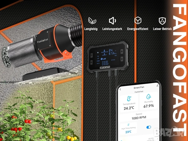 100mm Смарт Канален Вентилатор с WiFi, EC Мотор и Сензори за Климат, снимка 9 - Други машини и части - 53196446