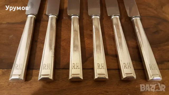 Винтидж трапезни ножове с посребрени дръжки Bruckmann Solingen – сет от 6 бр., снимка 8 - Прибори за хранене, готвене и сервиране - 47724707