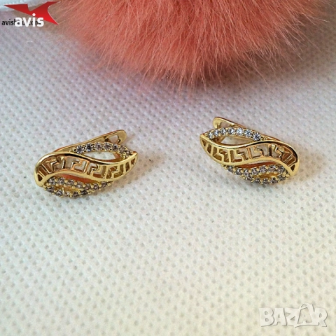 Обеци с 14К златно покритие 2141831