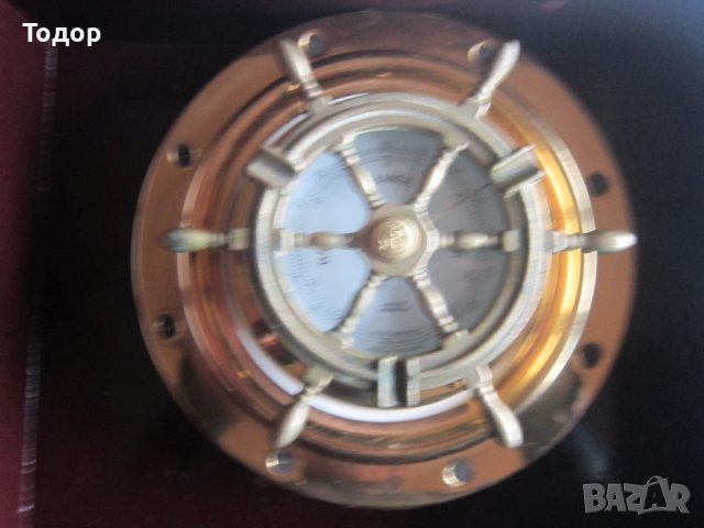 Уникален бронзов барометър рул във витрина , снимка 3 - Колекции - 36902468