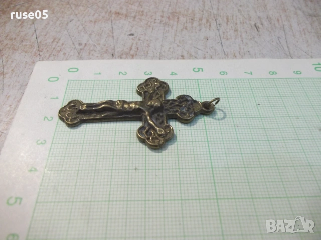 Кръст бронзов с разпятието - 10,84 гр., снимка 5 - Колекции - 54341823
