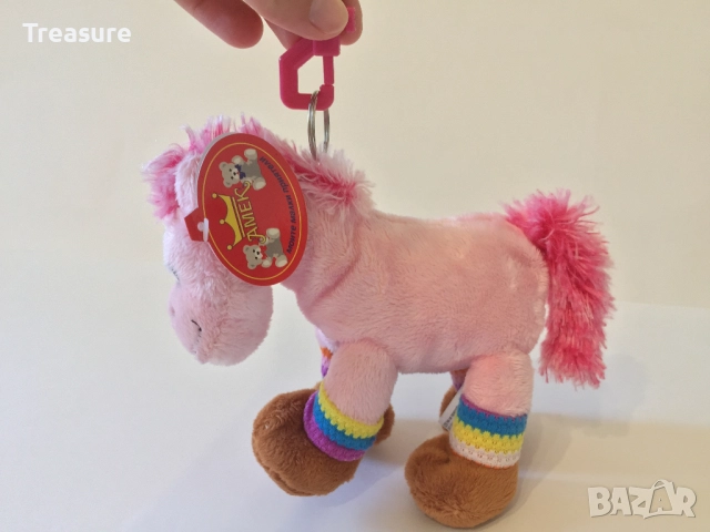 Нов плюшен ключодържател Амек Тойс конче пони розово, снимка 4 - Плюшени играчки - 41490761