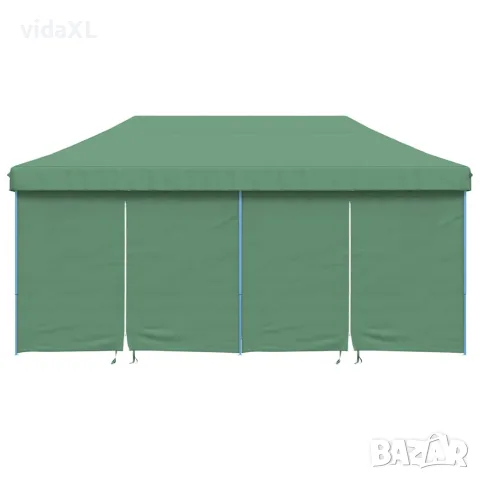 vidaXL Сгъваема парти шатра pop-up с 4 странични стени зелена, снимка 3 - Къмпинг мебели - 56147418