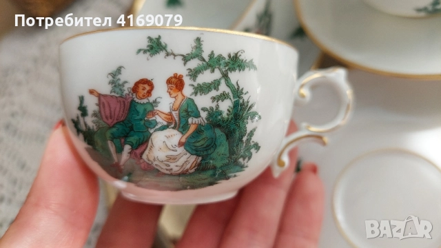 Винтидж чаши за кафе Furstenberg с романтичен декор , снимка 3 - Чаши - 52209925