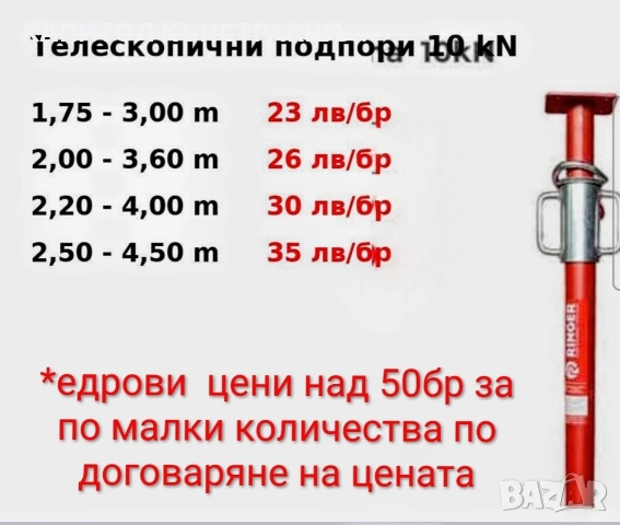 Телескопични подпори - хюнебеци - шпризи, снимка 2 - Други - 42568724